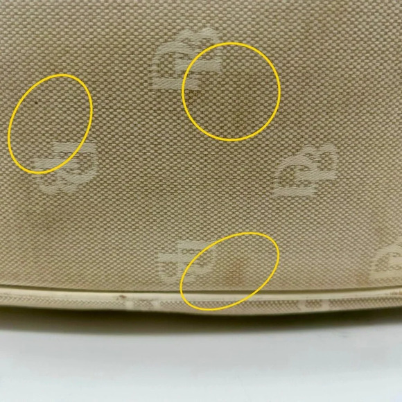 Dooney & Bourke DB Monogram Logo Purse Off White Ivory Canvas Leather Top Handle - Picture 15 of 16